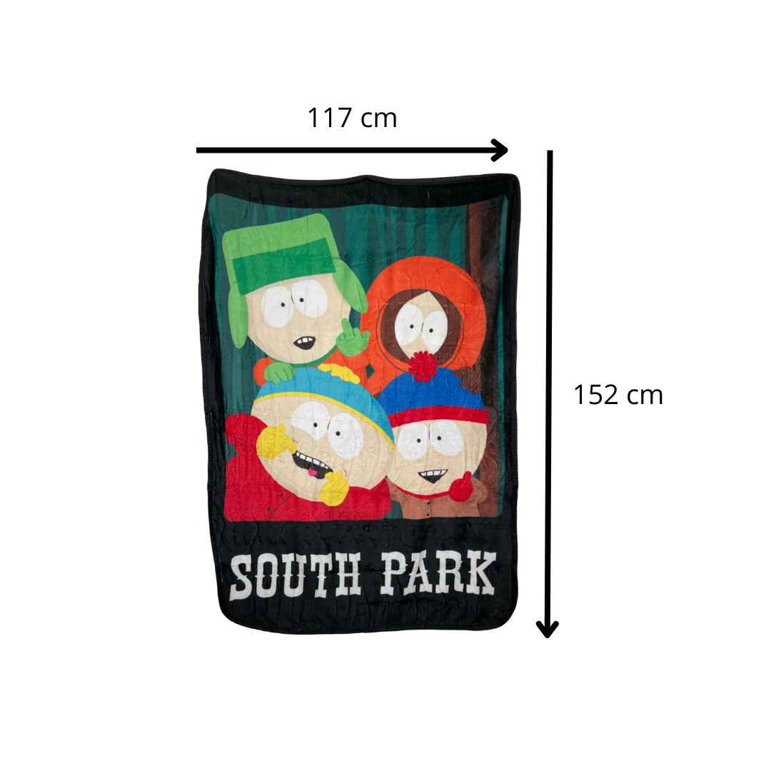 FRAZADA COBIJA  SOUTH PARK CARTMAN, KENNY, KYLE, STAN 117 X 152 CM